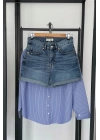 Premium High Waist Denim Shorts Mavi