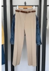 Premıum Kemerli Düz Fit Pantolon Taş