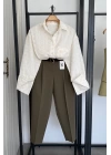Premıum Kemerli Havuç Fit Pantolon Yeşil