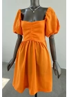 Princess Collar Orange Dress