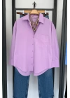 Regular Fit Poplin Gömlek Lila