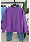 Ribbed Hooded Sweatshirt Purple