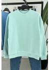 Ribanalı Şardonlu Sweatshirt Yeşil