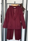 Şal Yaka Kloş Ceket Bordo