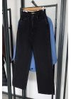 Straight Fit Taşlı Jean Siyah
