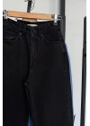 Straight Fit Taşlı Jean Siyah