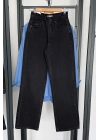 Straight Fit Taşlı Jean Siyah