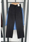 Straight Fit Taşlı Jean Siyah