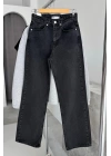 Straight Fit Vintage Görünümlü Jean Füme