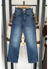 Straight Fit Vintage Görünümlü Jean Koyu Mavi