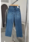 Straight Fit Vintage Görünümlü Jean Mavi