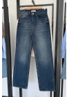 Straight Fit Vintage Görünümlü Jean Mavi
