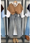 Straight Fit Vintage Görünümlü Jean Tintli