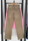 Straight Fit Vintage Görünümlü Kesik Paça Jean Bej