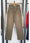 Straight Fit Vintage Görünümlü Kesik Paça Jean Haki