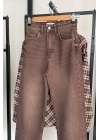 Straight Fit Vintage Görünümlü Kesik Paça Jean Kahverengi