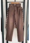 Straight Fit Vintage Görünümlü Kesik Paça Jean Kahverengi
