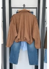 Süet Görünümlü Bomber Camel