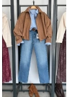 Süet Görünümlü Bomber Camel