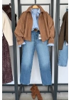 Süet Görünümlü Bomber Camel