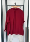 Tek Cep Oversize Gömlek Bordo