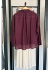 Üç Düğmeli Basic Gömlek Bordo