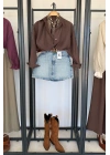Üç Düğmeli Basic Gömlek Kahverengi