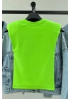 Vatkalı Kolsuz Tshirt Fıstık Yeşili