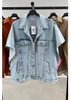 Vintage Oversize Denim Ceket Mavi