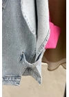 Vintage Oversize Denim Ceket Mavi