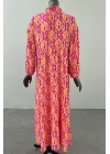Ruffle Collar Colored Long Dress