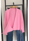 Yandan Bağlamalı Hırka Şeker Pembe