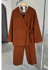 Yandan Bağlamalı Premium Kimono Takım Taba