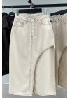Side Slit Denim Skirt