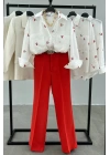 High Waist Spanish Fabric Trousers