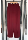 Yüksek Bel Kumaş Pantolon Bordo