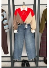 Yüksek Bel Wide Leg Jean Mavi