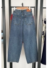 Yüksek Bel Wide Leg Jean Mavi