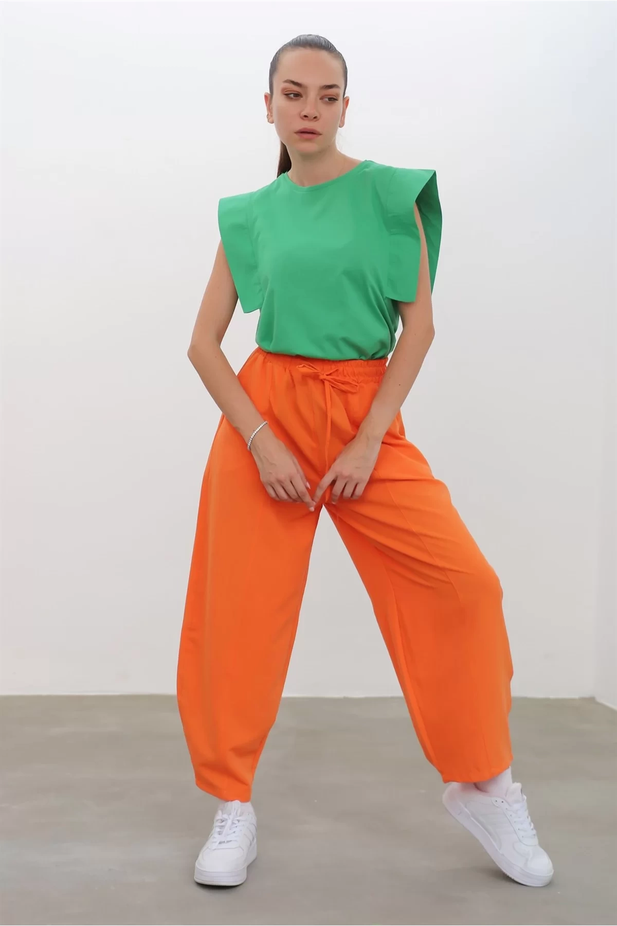 Shoulder Ruffle Detailed T-Shirt