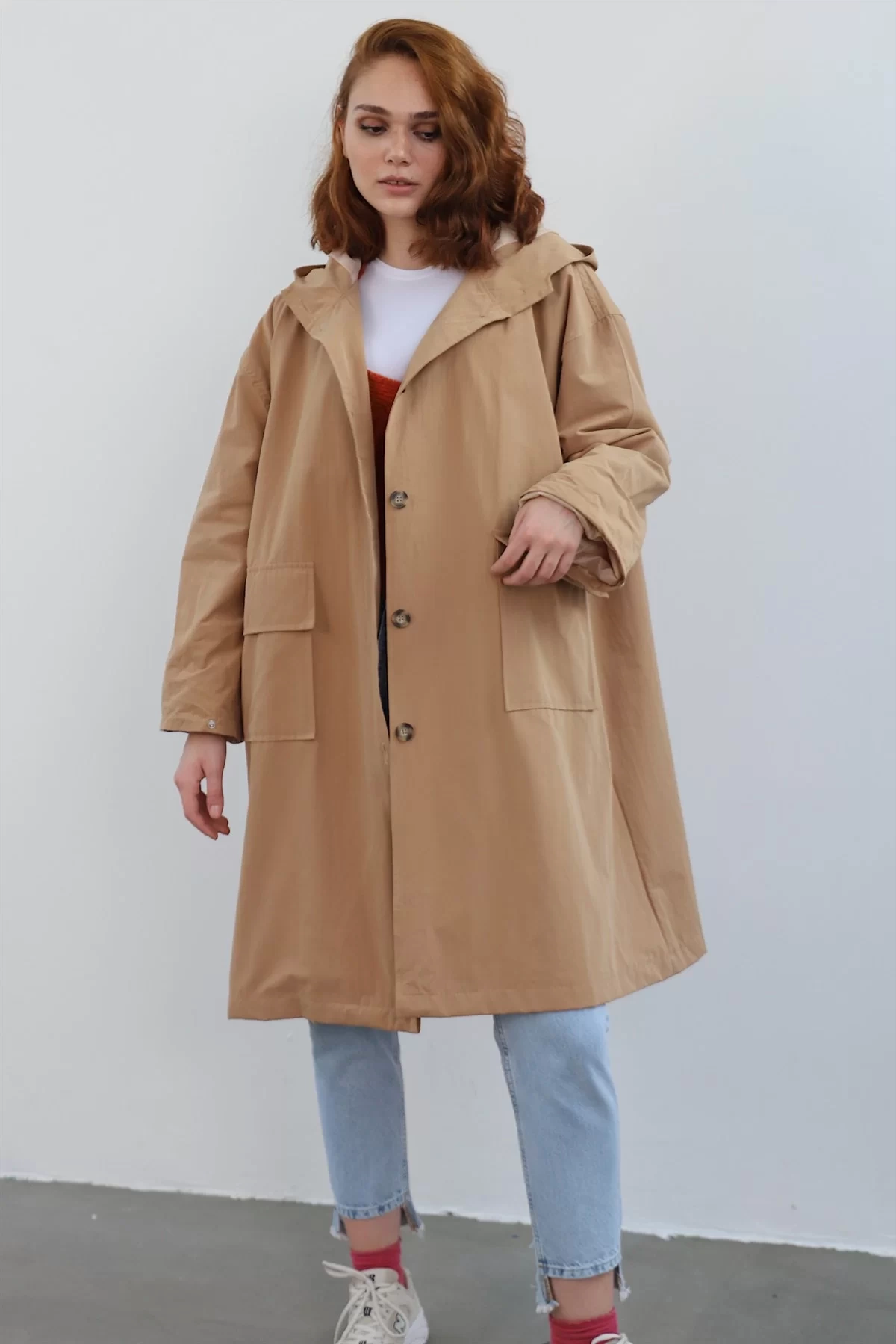 Front Pocket Trench Coat