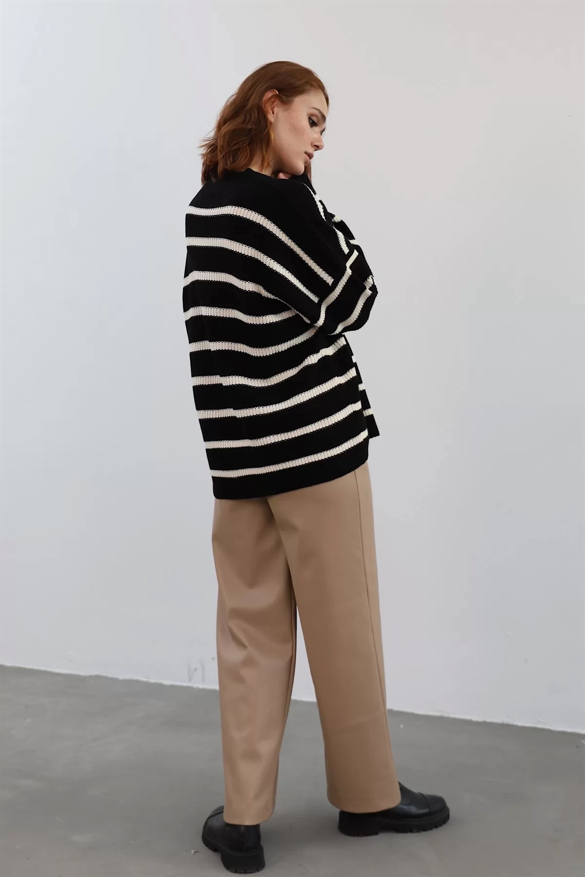 Bs Wide Leg Leather Trousers