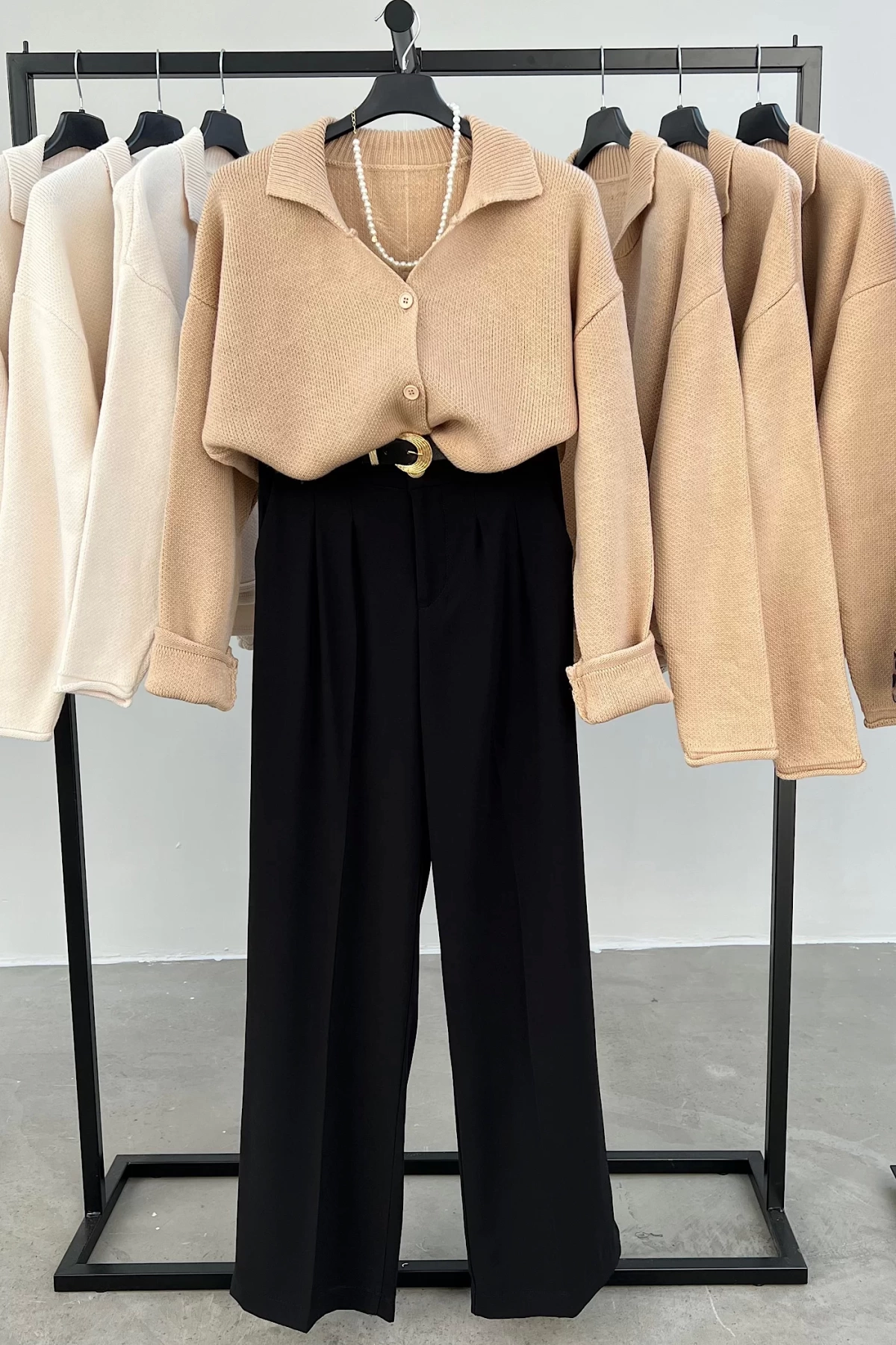 Gold Button Palazzo Trousers