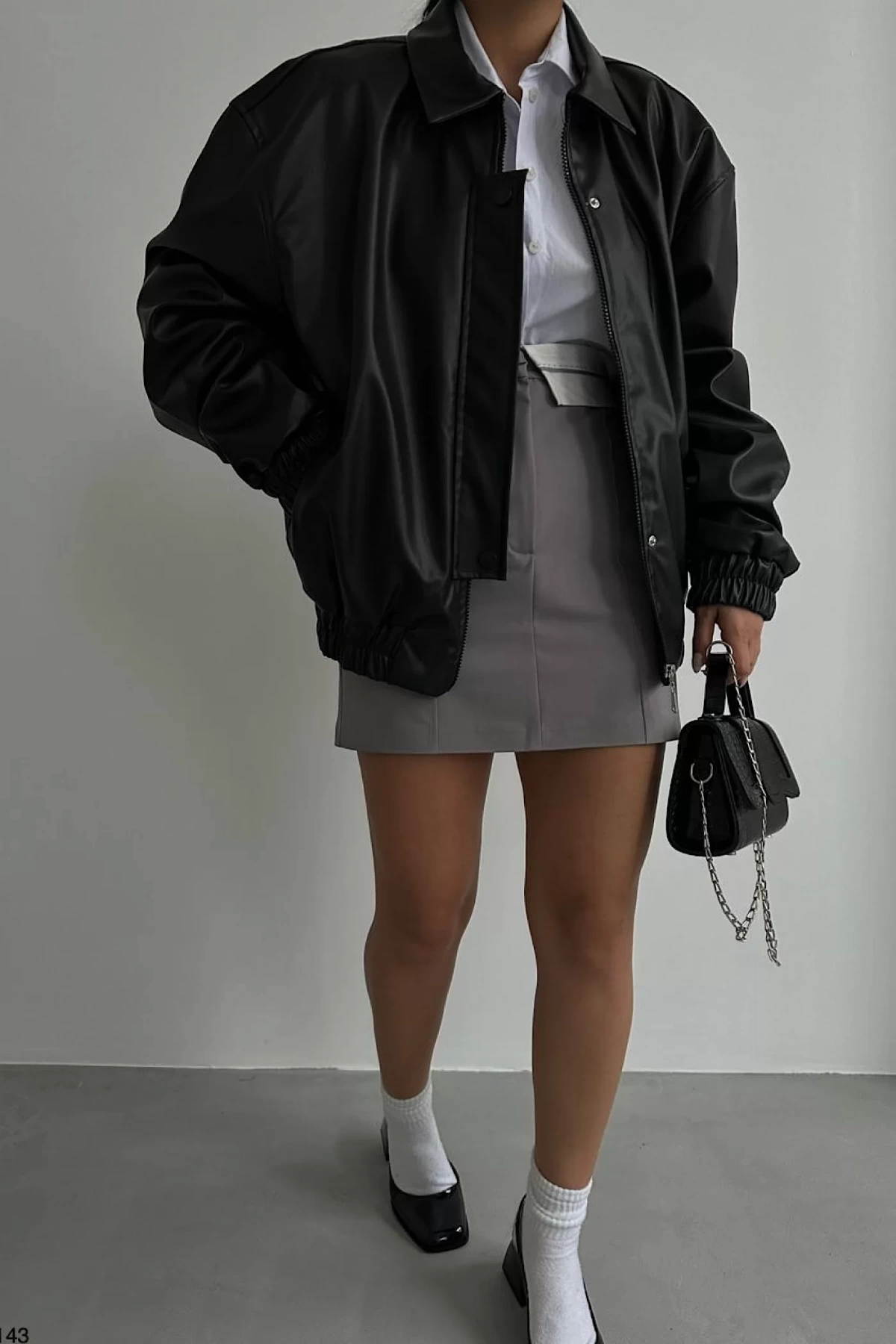 Flap Leather Jacket