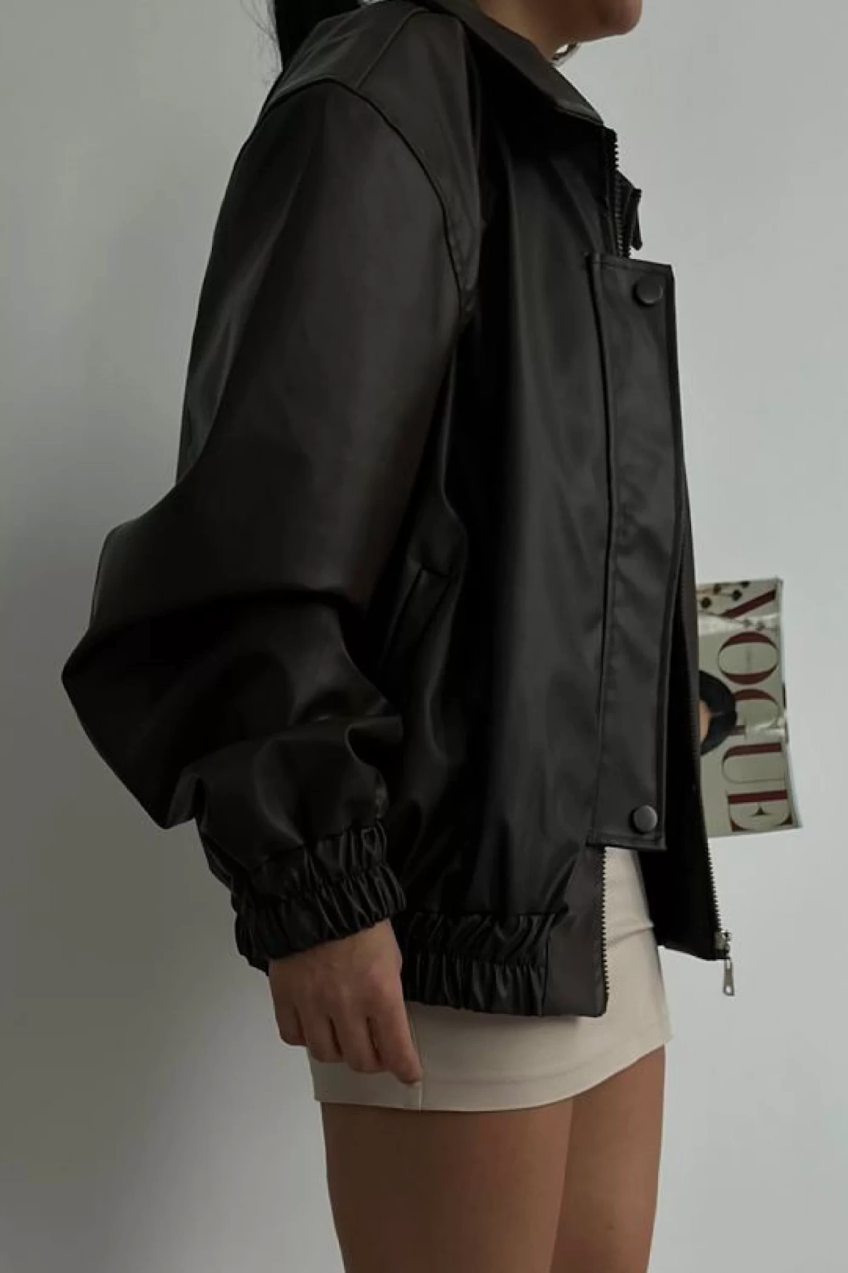 Flap Leather Jacket
