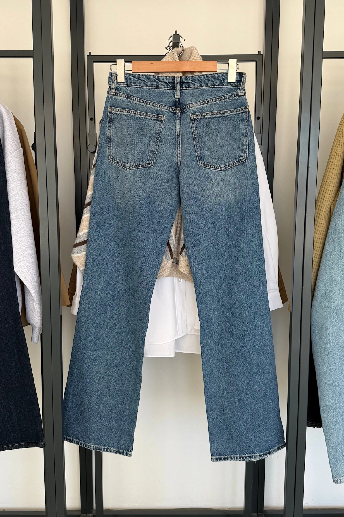 1005 Long Straight jean Mavi