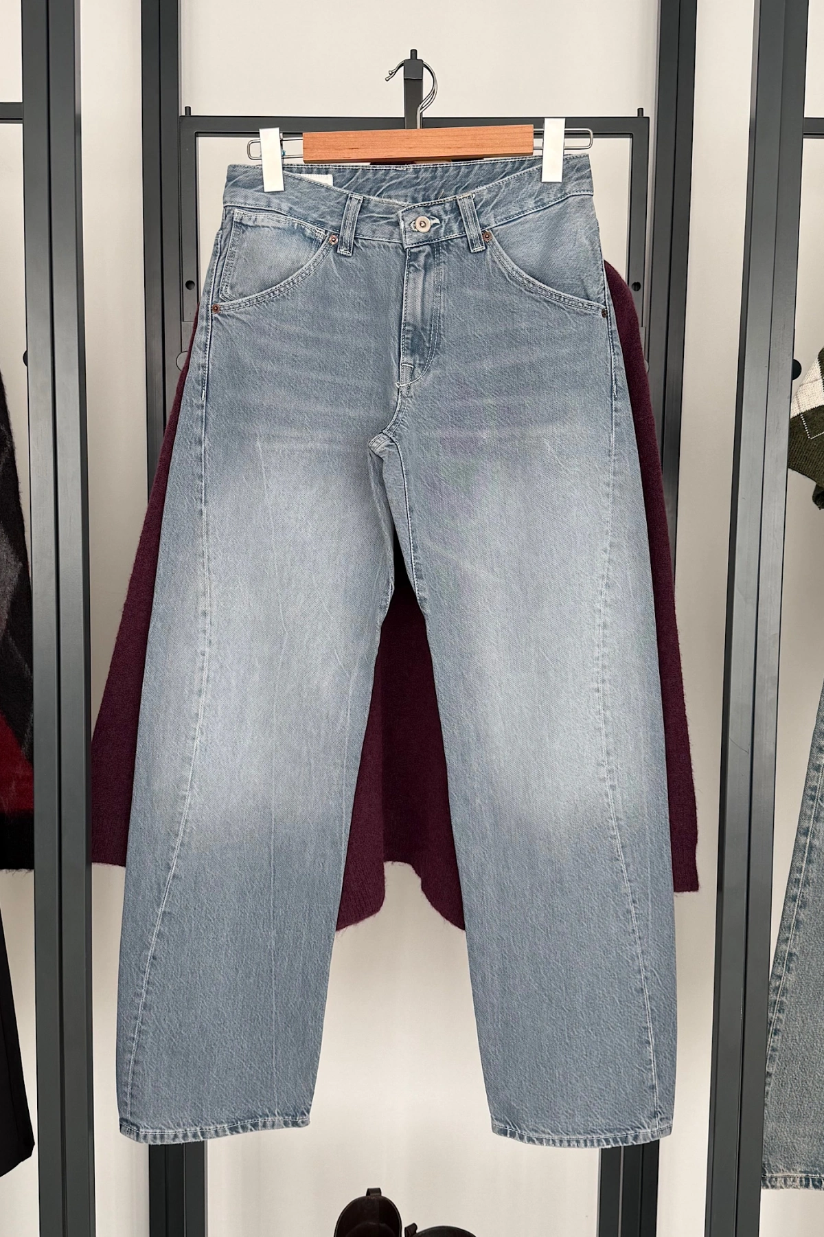 1014 Barrel Jean Buz Mavi