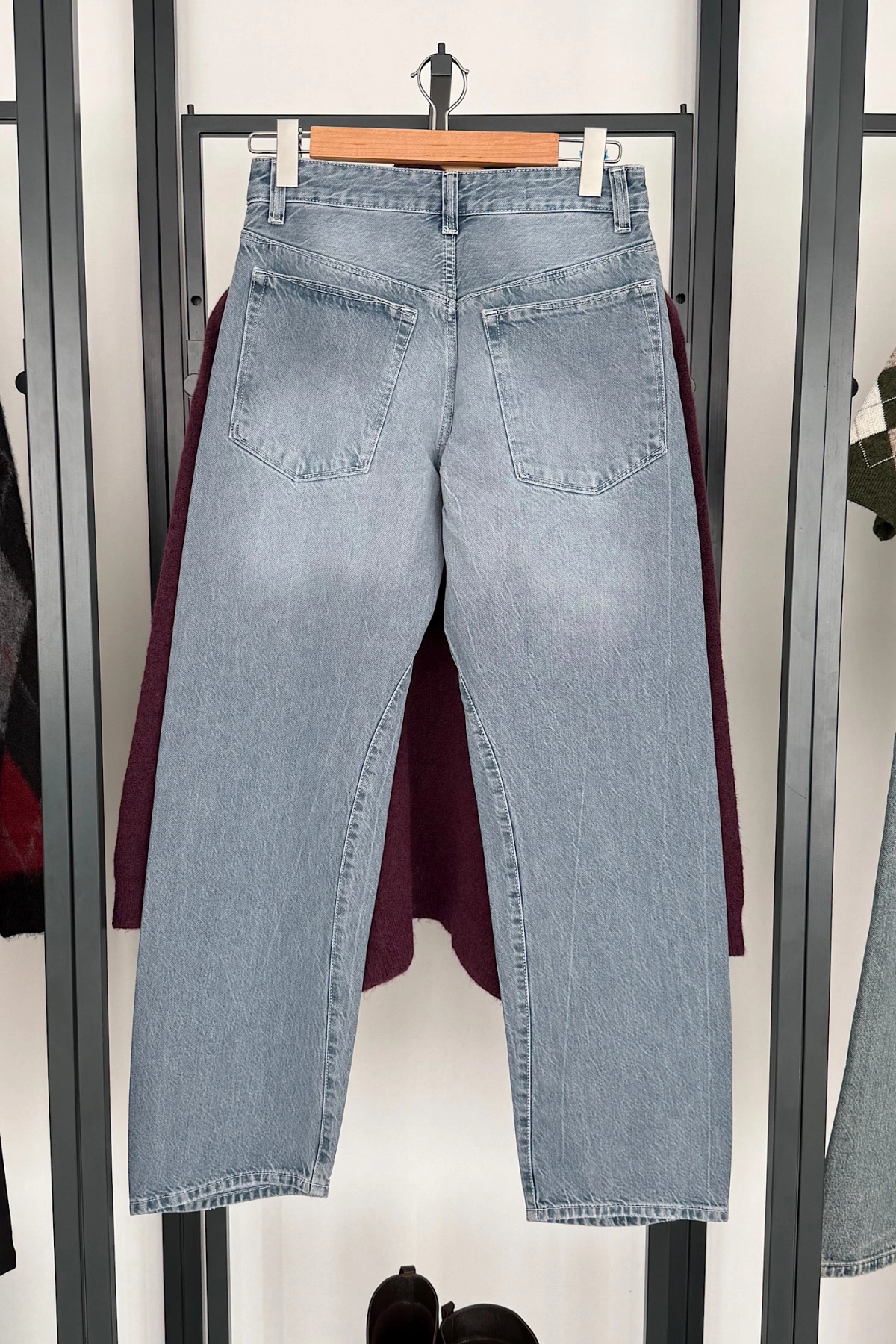 1014 Barrel Jean Buz Mavi