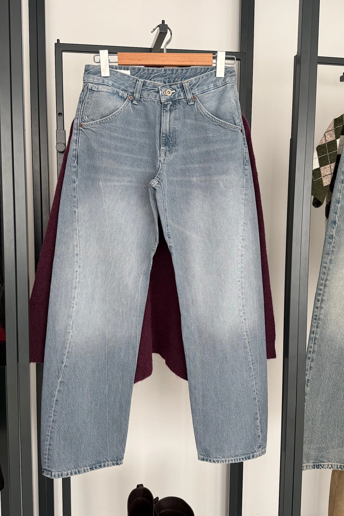 1014 Barrel Jean Buz Mavi
