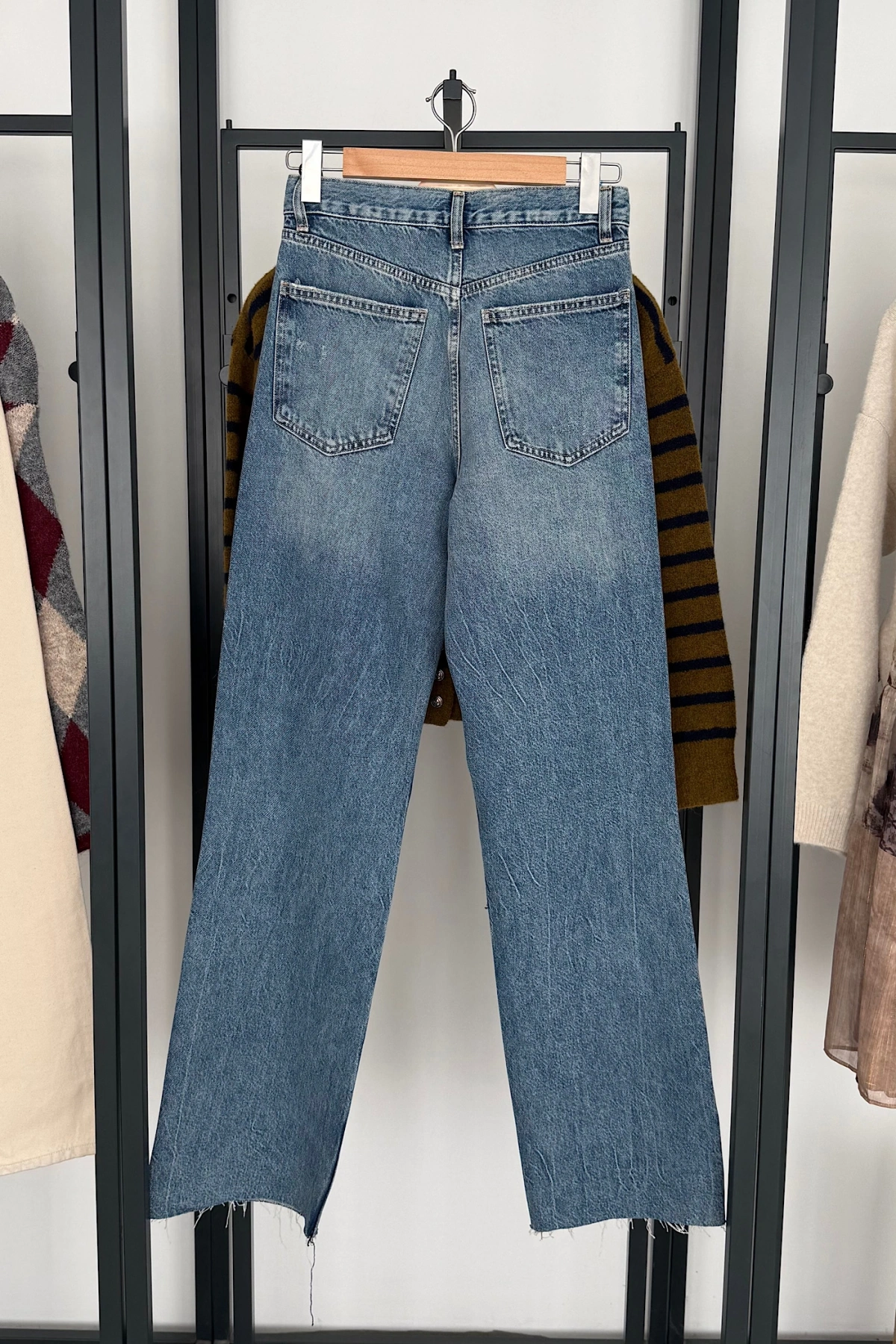 1016 Yüksek Bel Straight Fit Jean Mavi