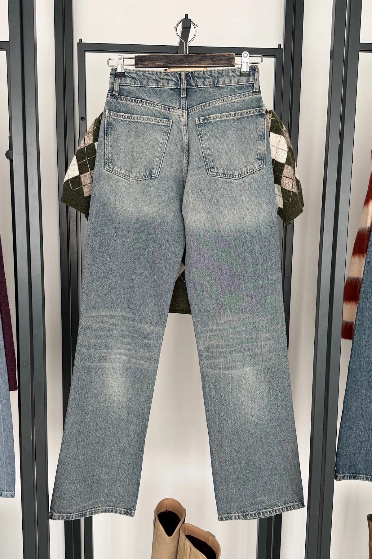 1018 Yüksek Bel Straight Jean Tintli